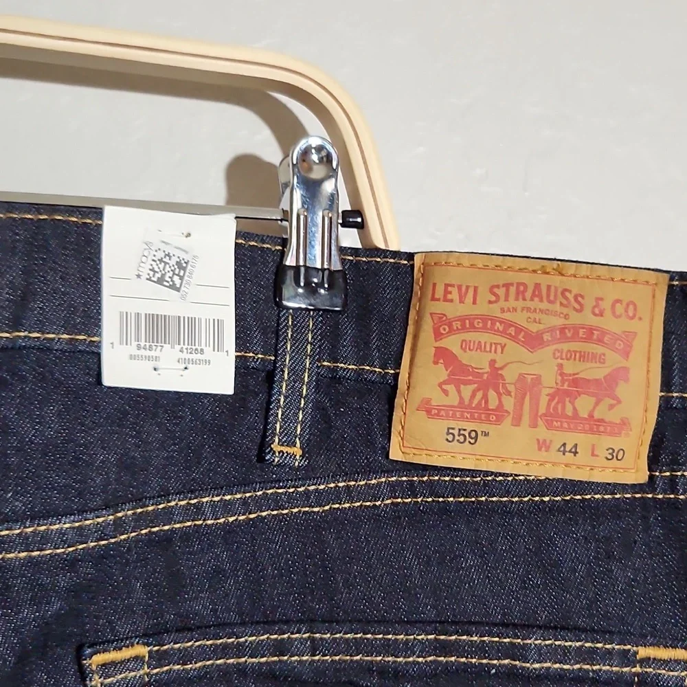 LEVI'S 559 44x30 Relaxed Straight Stretch Blue Jeans